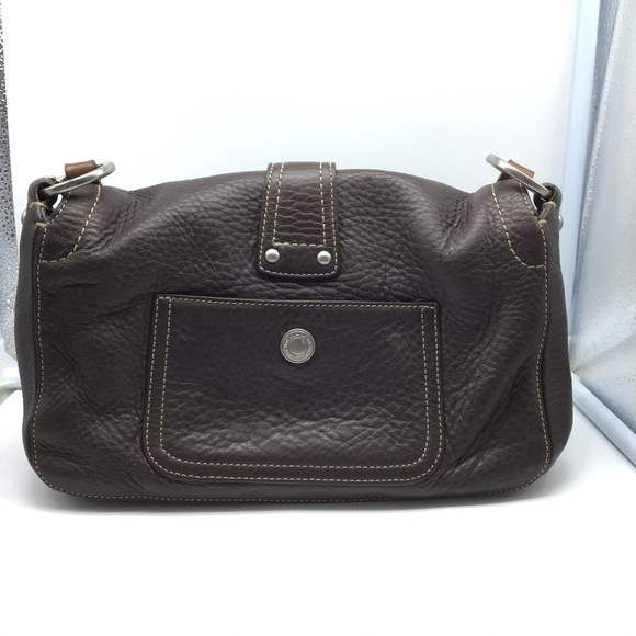 COACH Chelsea C0773-F10893 brown pebbled leather shoulder bag, purple inside. - Picture 4 of 16